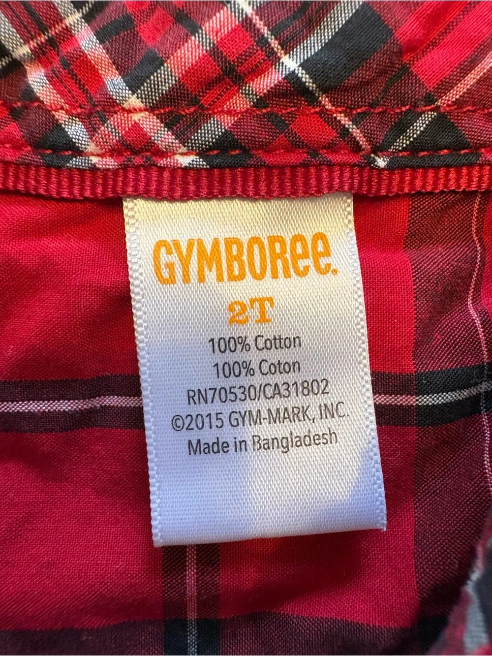 Gymboree Red and Black Plaid Button-Front Shirt